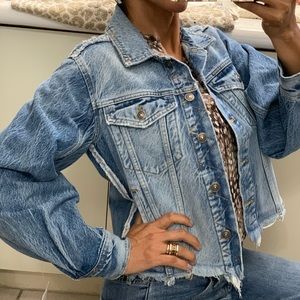 Free People Indira Crop Jean Jacket 